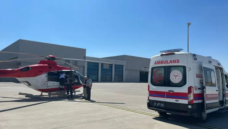 Şanlıurfa’da dünyaya gelen 3 günlük bebek ambulans helikopterle Konya’ya sevk edildi