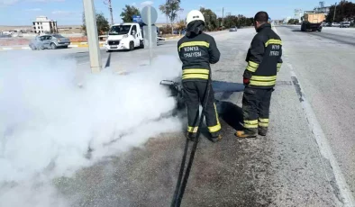 Kulu’da Seyir Halindeki Motosiklet Yanarak Kullanılamaz Hale Geldi